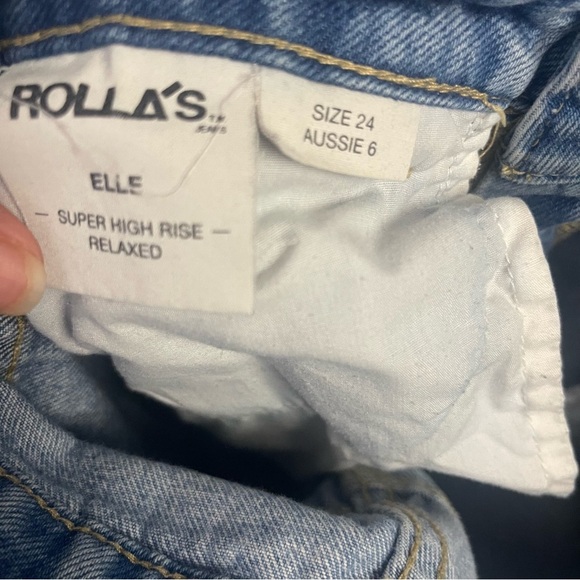 Rolla's Elle Super High Rise Relaxed Denim Jeans In Light Blue Women's Size 24 - Picture 9 of 11